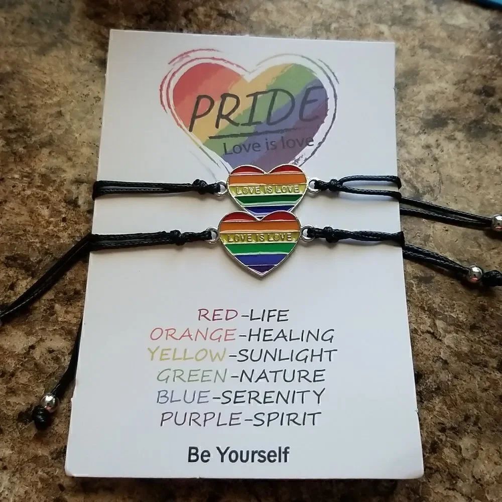 PRIDE rainbow couples bracelets - Picture 3 of 7